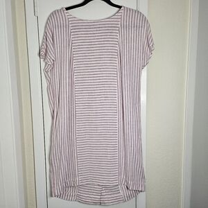 Madewell Pink and White Boxy Midi Tunic Dress Size Small